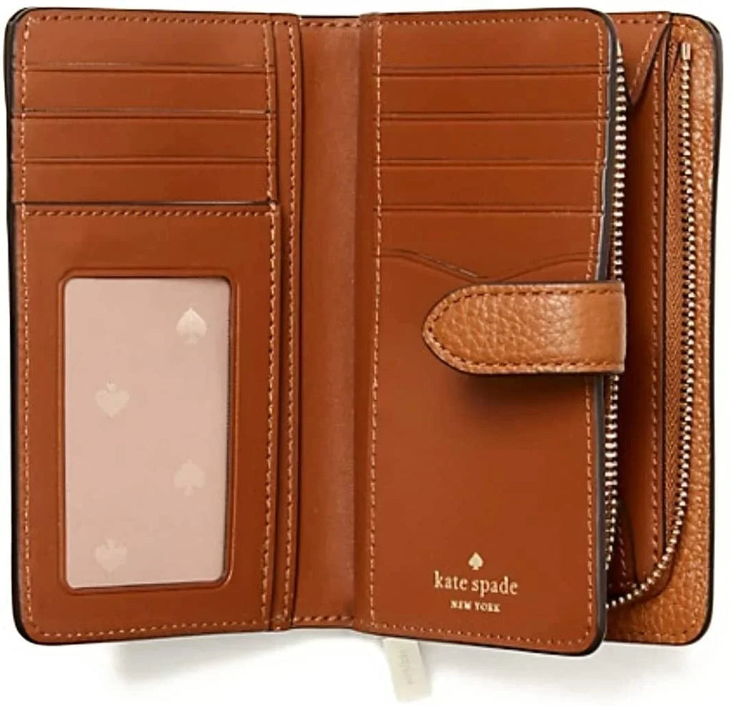 Leather Bifold Wallet York Leila Medium Compact New Gingerbread Kate Warm Spade