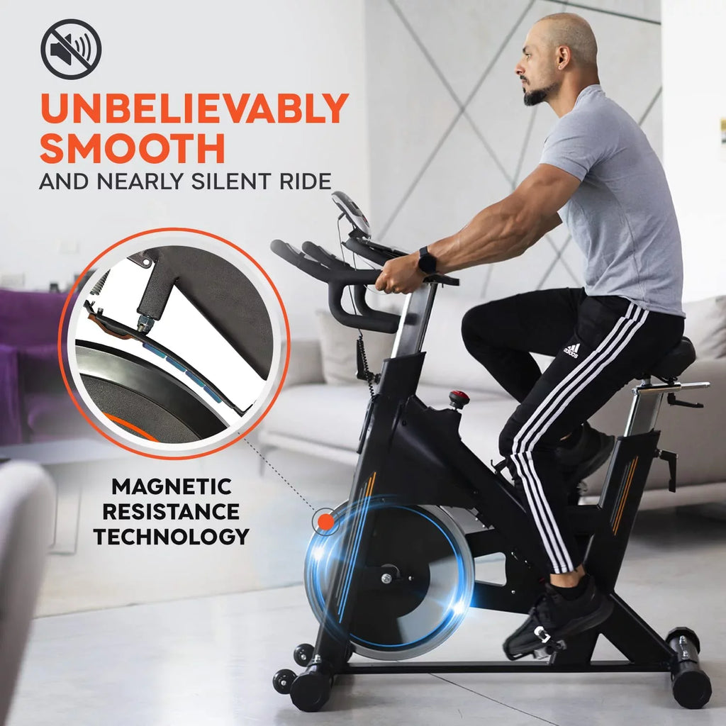 commercial capacity bike Build and 350 stationary lbs Gymnastics bike, exercise with resistance dumbbells, Power magnetic indoor