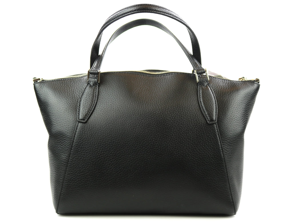 Satchel Spade Leather Crossbody Monica Pebbled Black Handbag Kate Medium Bag