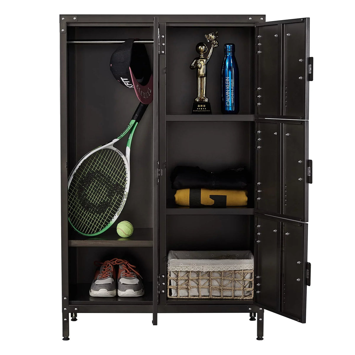 4 Employees,71" Staff,Home Steel Cabinet Lockers Storage STANI Sundries,Gym,School Office Door for Metal Lockable with for