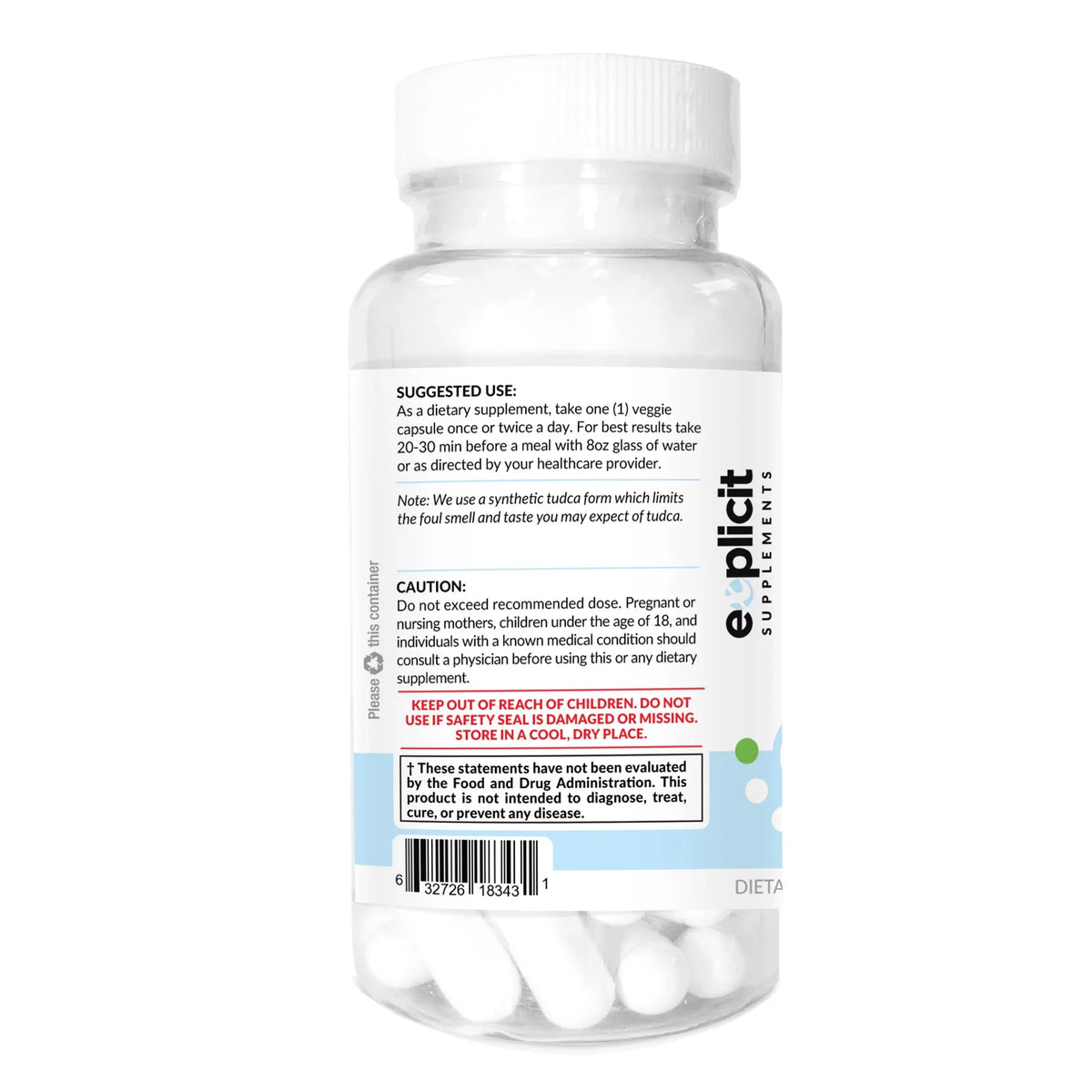 Liver TUDCA 60 - Capsules & - Pure 500mg Acid) Health (Tauroursodeoxycholic Support -
