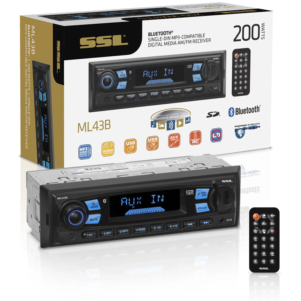 Bluetooth, USB, Car Stereo, CD, ML43B No AM/FM SD, Storm Sound Laboratories
