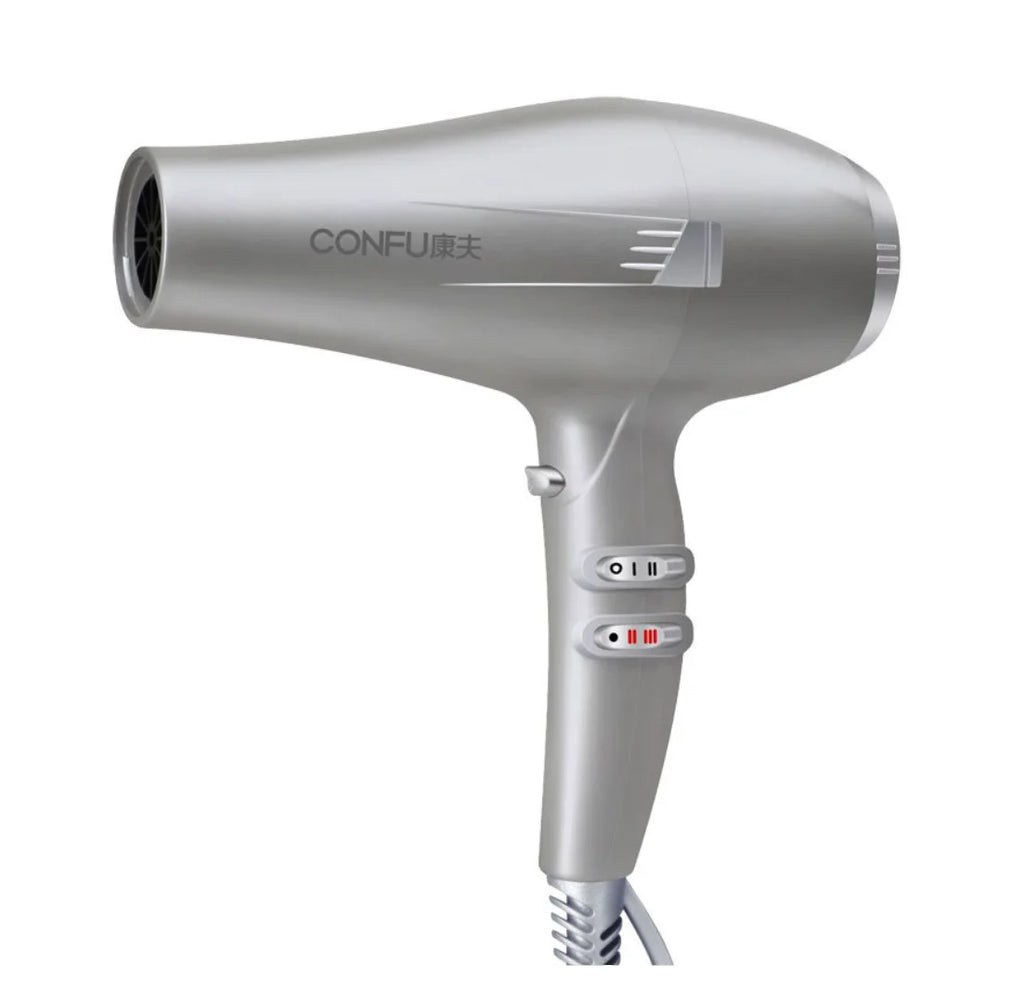 professional Dryer, 2 High 3 Settings, Cool Dryer, Quiet Speed hair and air wind Function Ionic for and Silver Heat Button, Results cold stylist hot Dryer, Shinier high Hair Shot Power 2000W CONFU