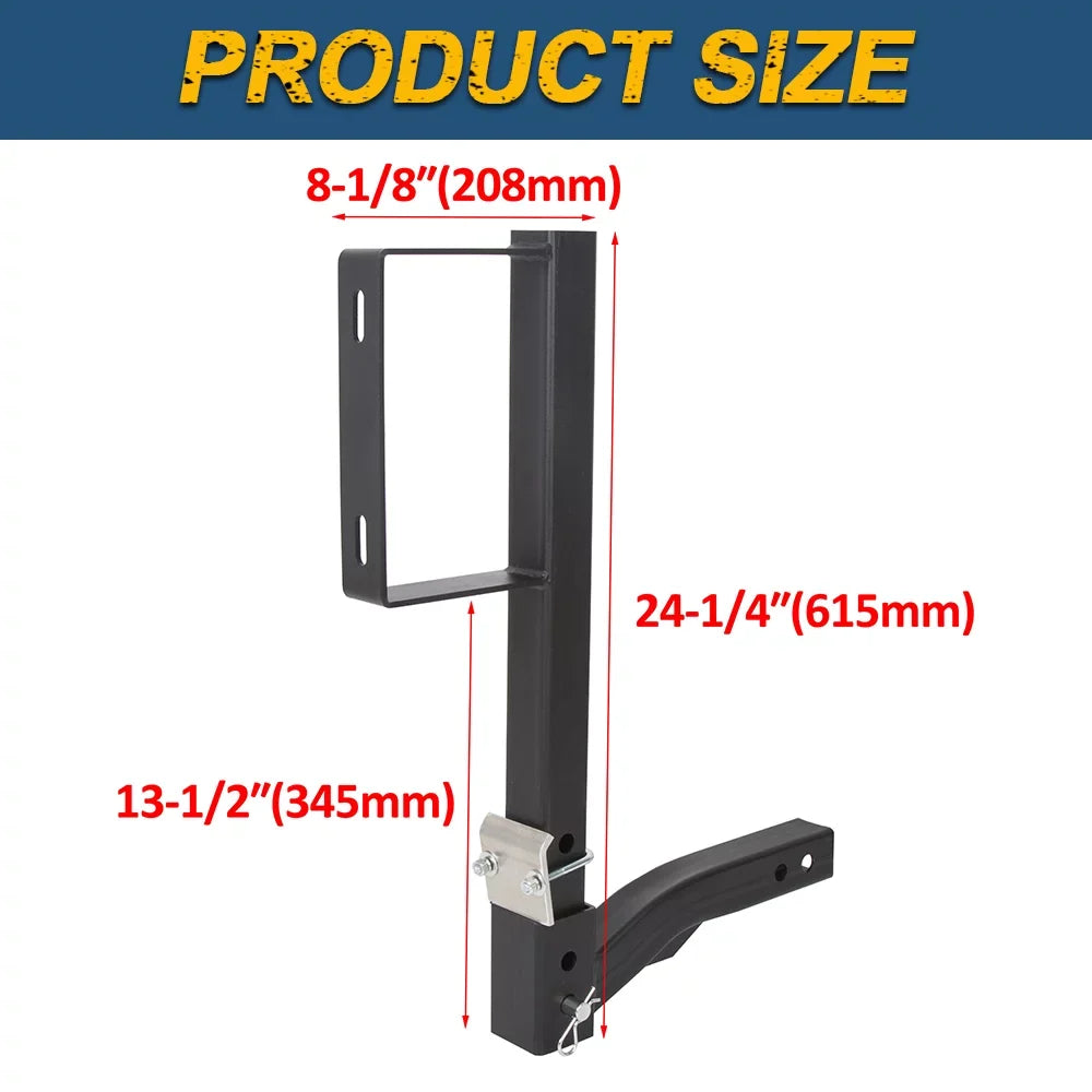 High Hitch Tire Tire Trailer Mount Fits Universal RV 24" Spare Spare Carrier Car KOJEM All Truck Hitch Receivers 2" Rack Tire