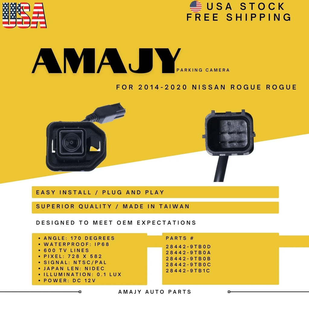 Nissan Rogue 28442-9TB0B Replaces for Backup 28442-9TB0C 28442-9TB1C 14-20 ROGUE Camera 28442-9TB0D 28442-9TB0A