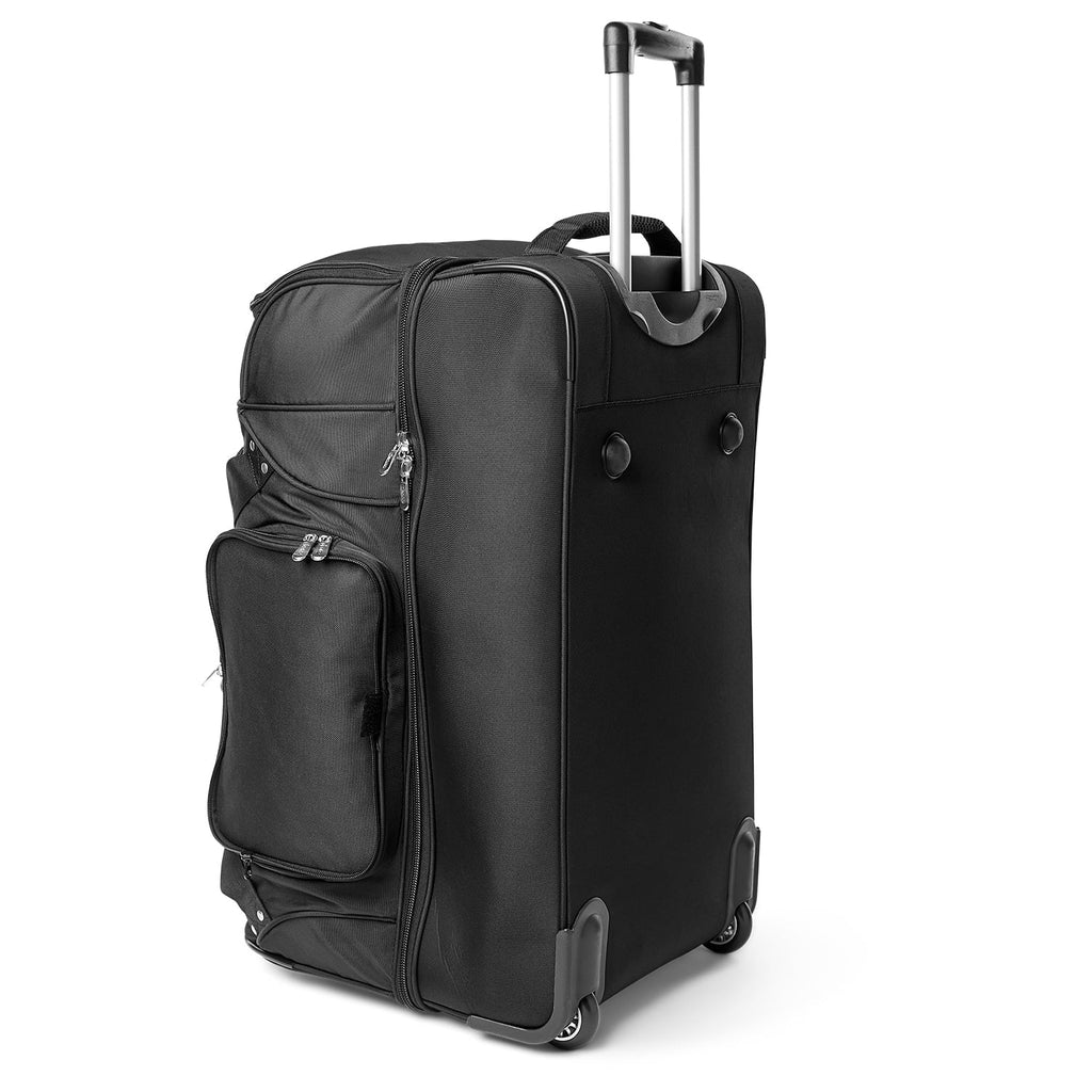 MOJO Black 2-Wheel Bottom Drop Wisconsin Duffel 27'' Rolling Bag Badgers