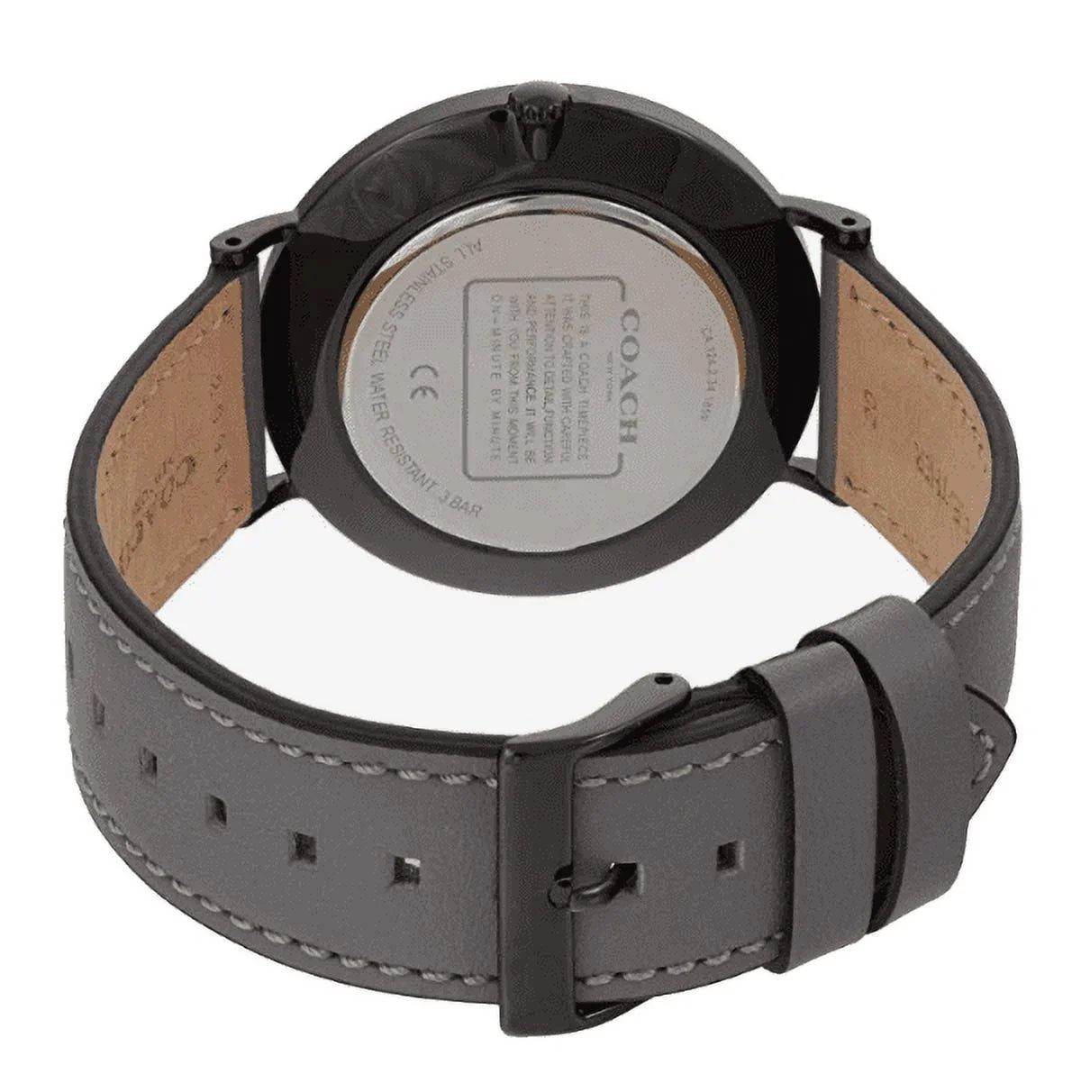 Charles Coach 14602475 Grey Dial Watch Band Ivory Leather Chronograph Men's