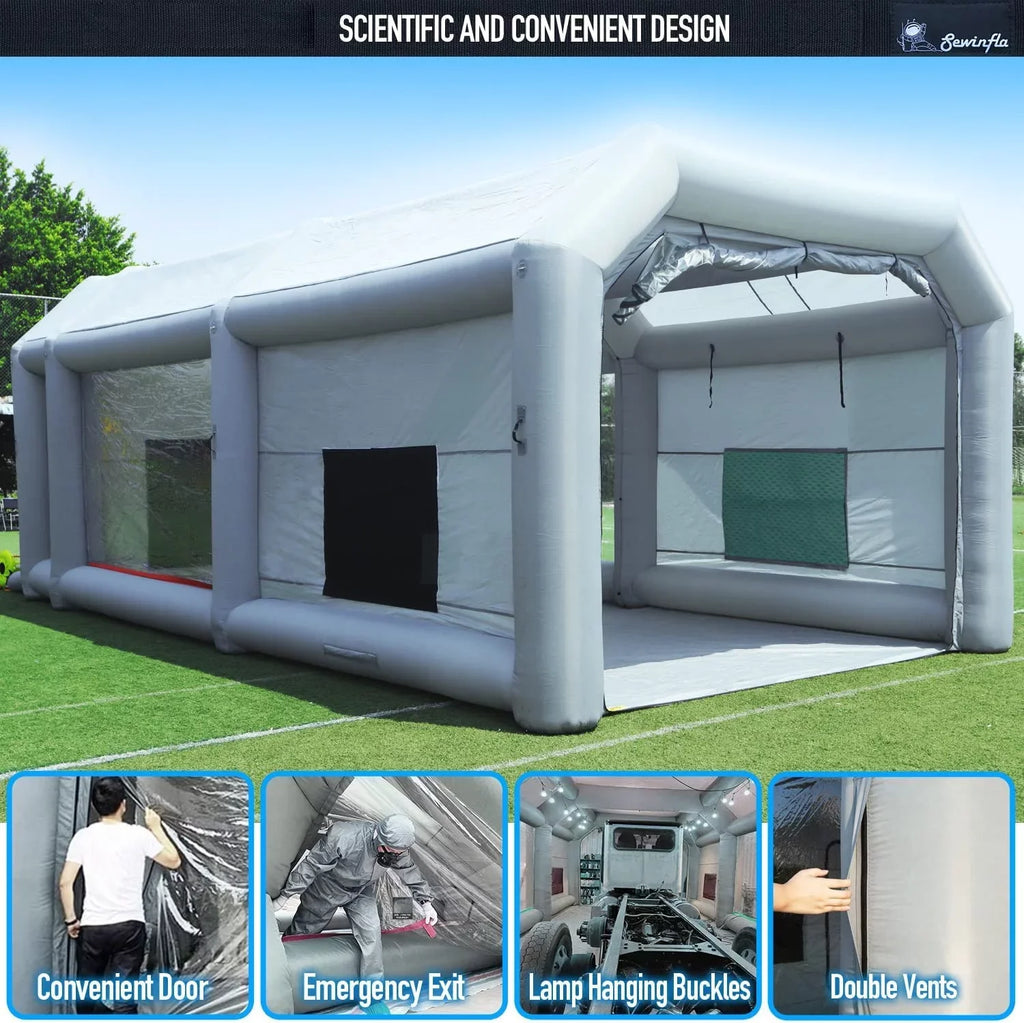 Paint Booth Inflatable Booth Booth Portable Inflatable 23x13x8.5Ft Spray Painting Sewinfla with Blowers Professional Car