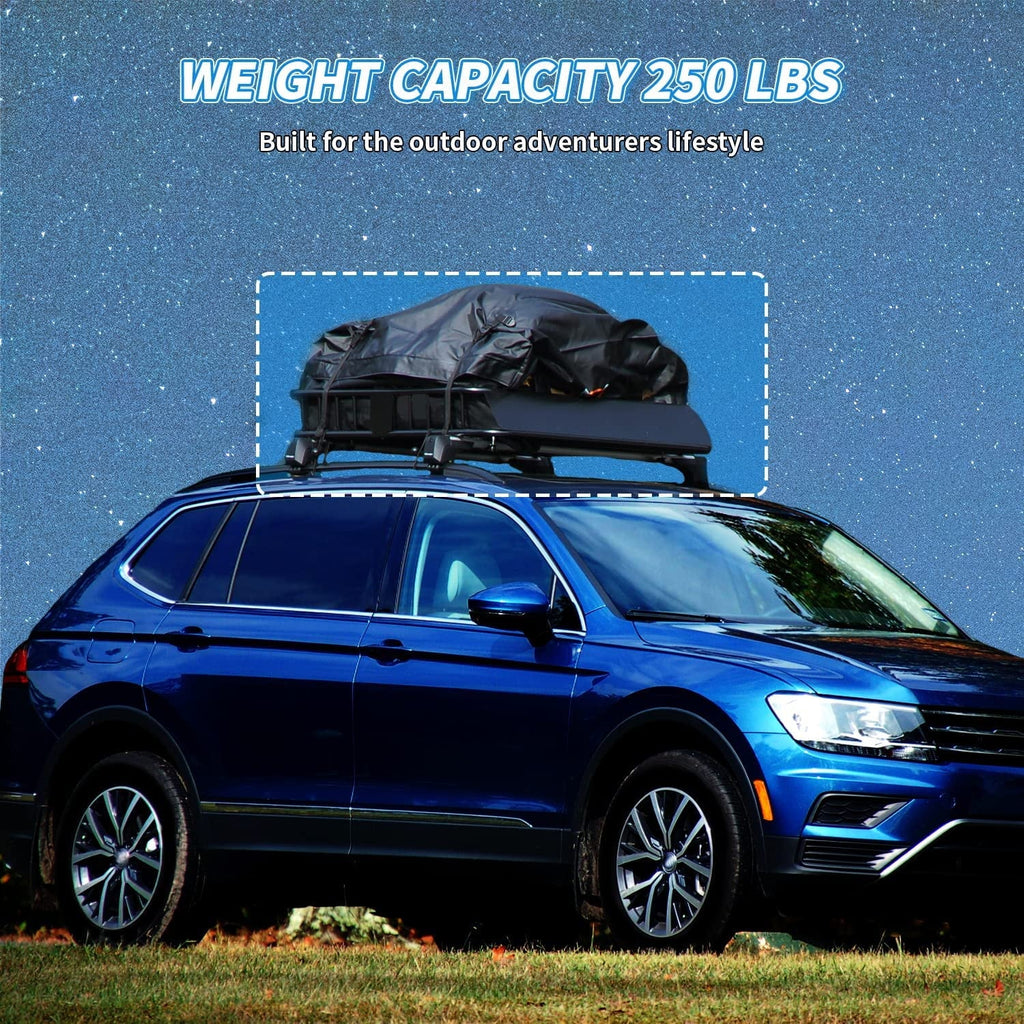 39" Car Holder for Capacity with Cargo 250LBS Storage Top Basket Duty Steel Universal Rack Travel Carrier Extension Weight Roof 6'' 64" x Luggage HECASA SUV Heavy x