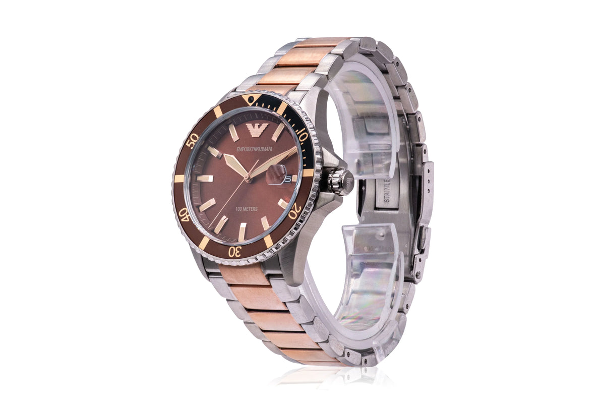 mm Watch Two-Tone 42 Mens, Armani Stainless Emporio for Steel
