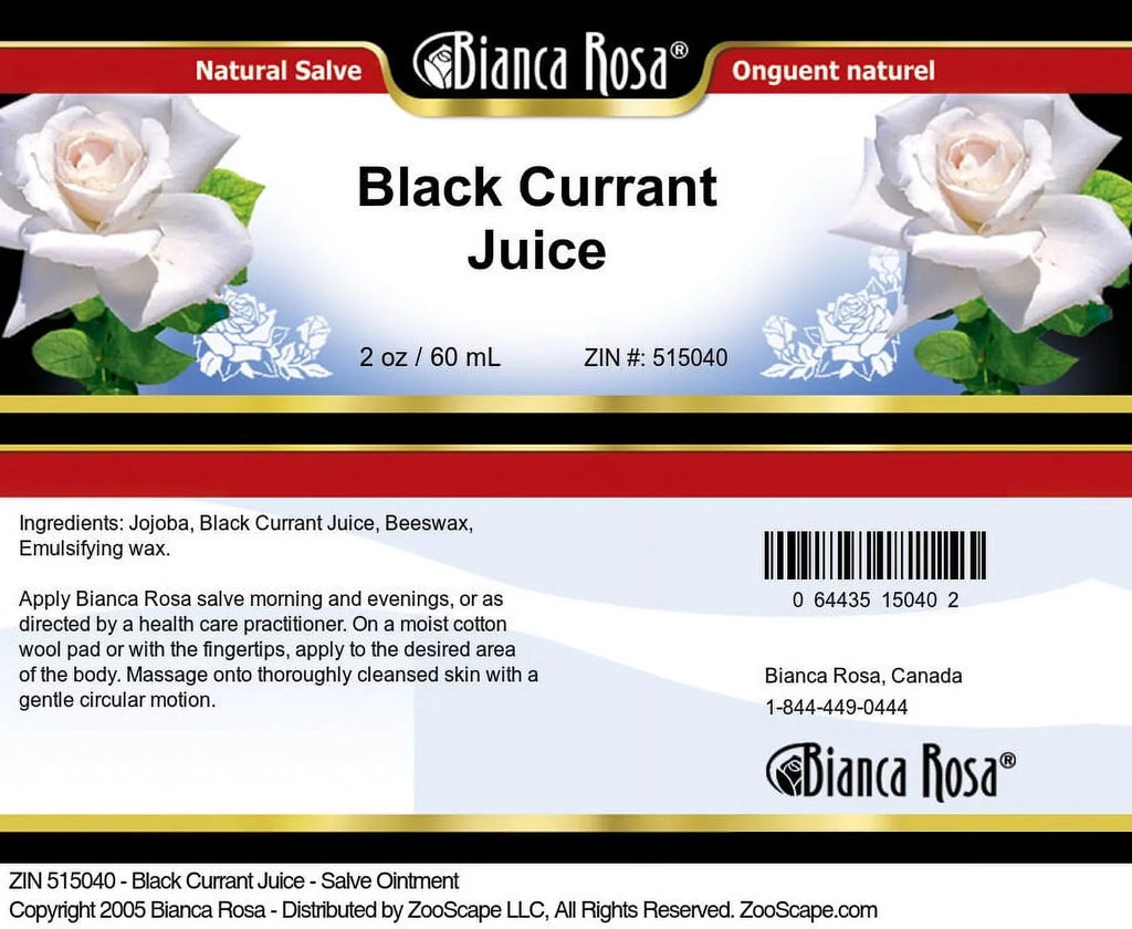Currant - (2 Body Hand Juice and Bianca oz, Zin: 515040) Ointment, 1-Pack, Rosa Salve Black