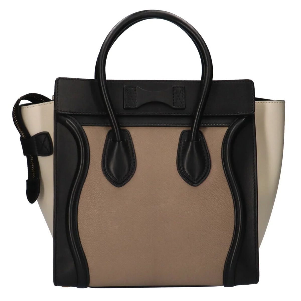 Celine Micro Shopper Leather Beige Luggage Handbag Ladies (Good) Pre-Owned