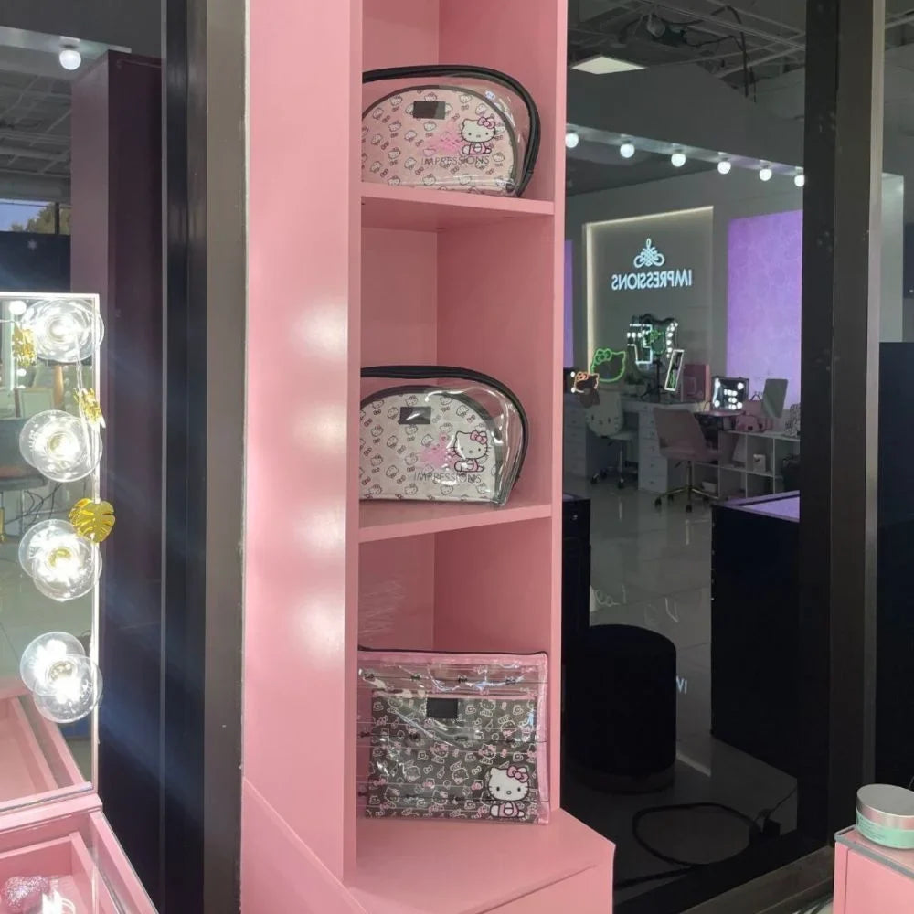 Pcs Bag (White) Waterproof Impressions Makeup Vanity Hello Clutch Kitty 2 Travel Nested Purses, Clutch