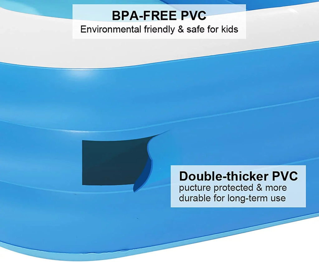 x 22" Thickness Inflatable Blue 0.4mm Pool Swimming 120" - 72" Moselota x Wall
