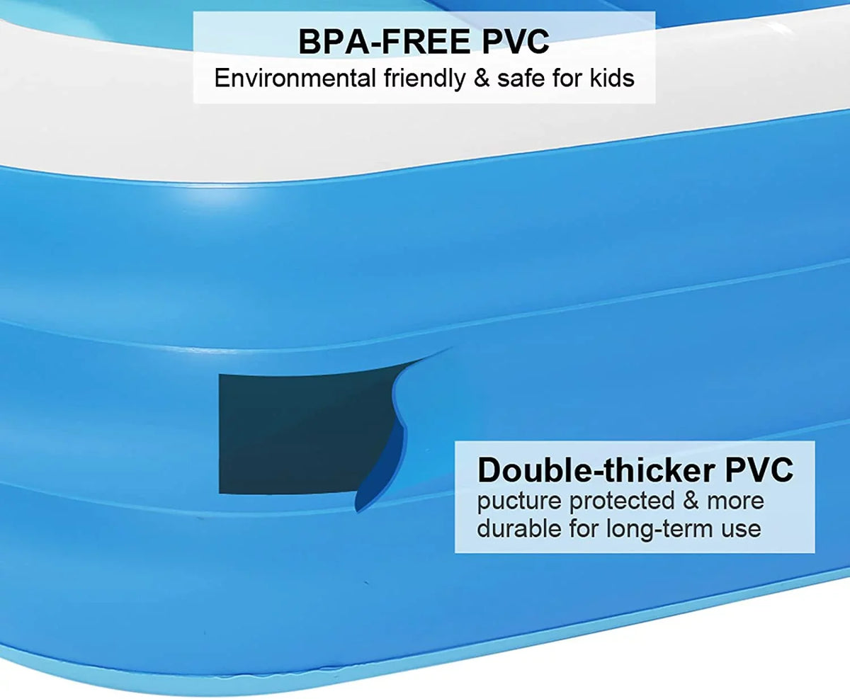 x 22" Thickness Inflatable Blue 0.4mm Pool Swimming 120" - 72" Moselota x Wall