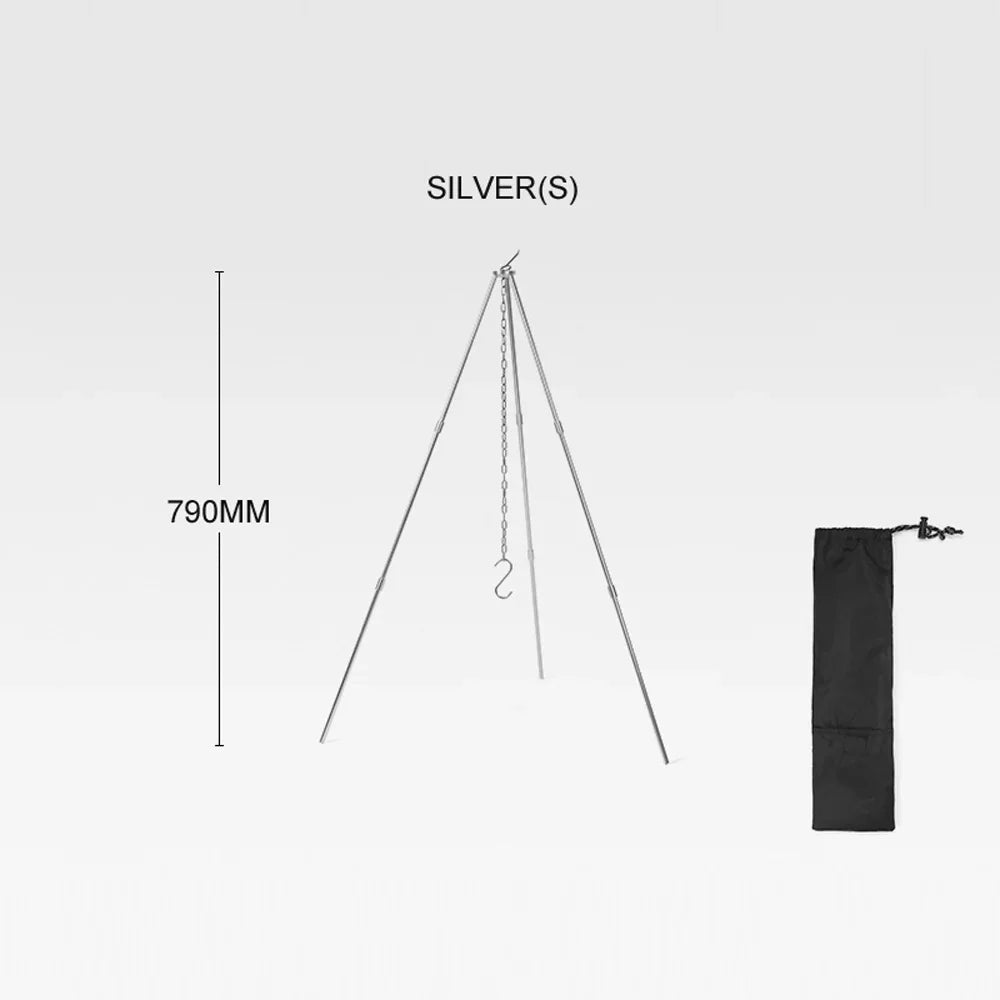 Pot Hung Arealer for Folding Aluminum Bracket Camping Stand Tripod BBQ Detachable Alloy Portable Rack Campfire Picnic Bonfire