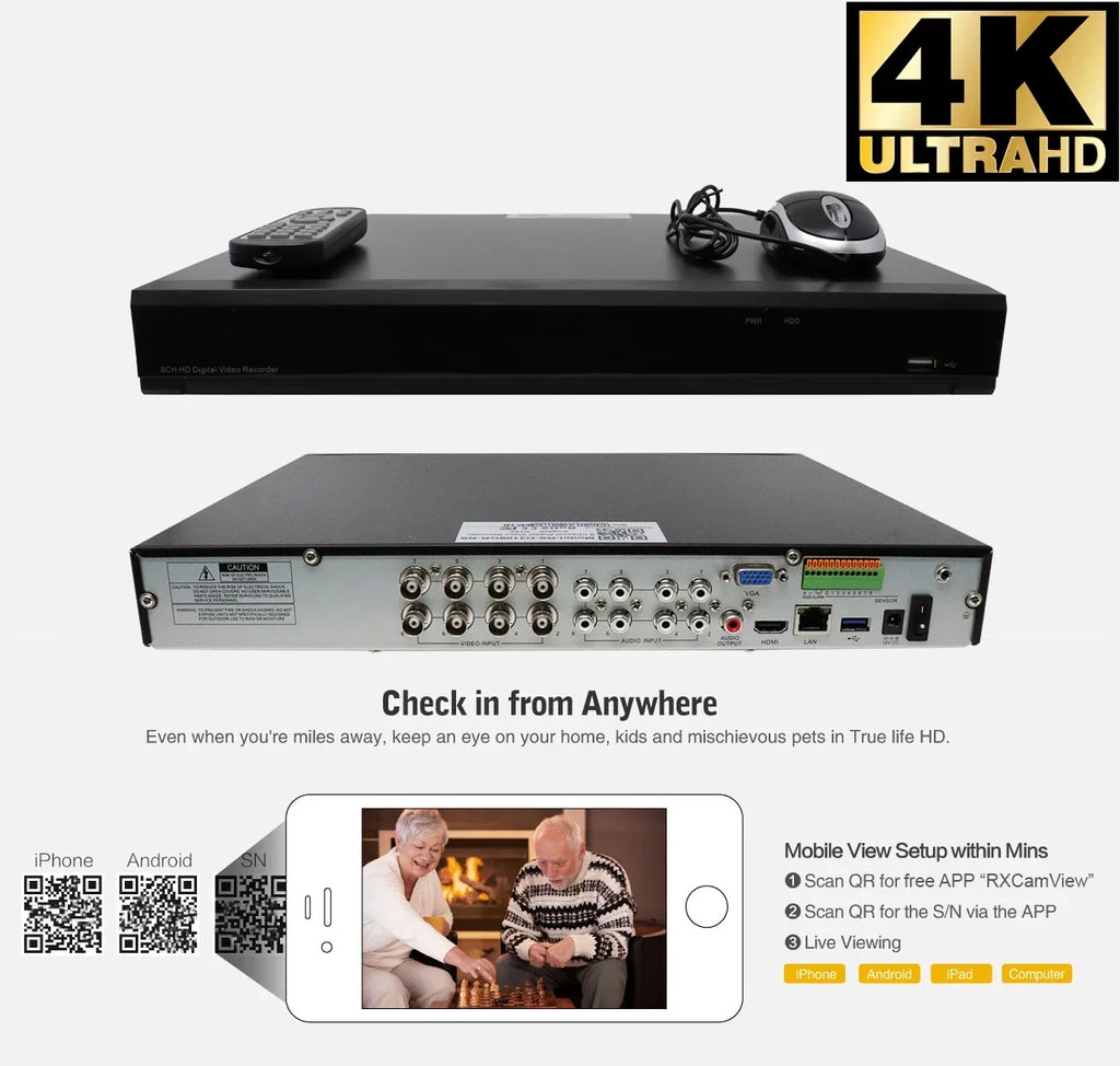 Security Channel Camera Indoor / Smart Playback System CCTV and GW 8MP Camera, x & DVR 4 HD-TVI AI 8MP Detection, Face/Human/Vehicle Alert with Dome AI 4K 8 Outdoor Security