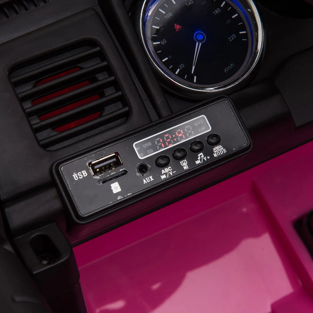 Pink Police Car SUV 2-Seater Truck Ride Remote Kids with Parental Toy On Aosom Control, Electric 12V