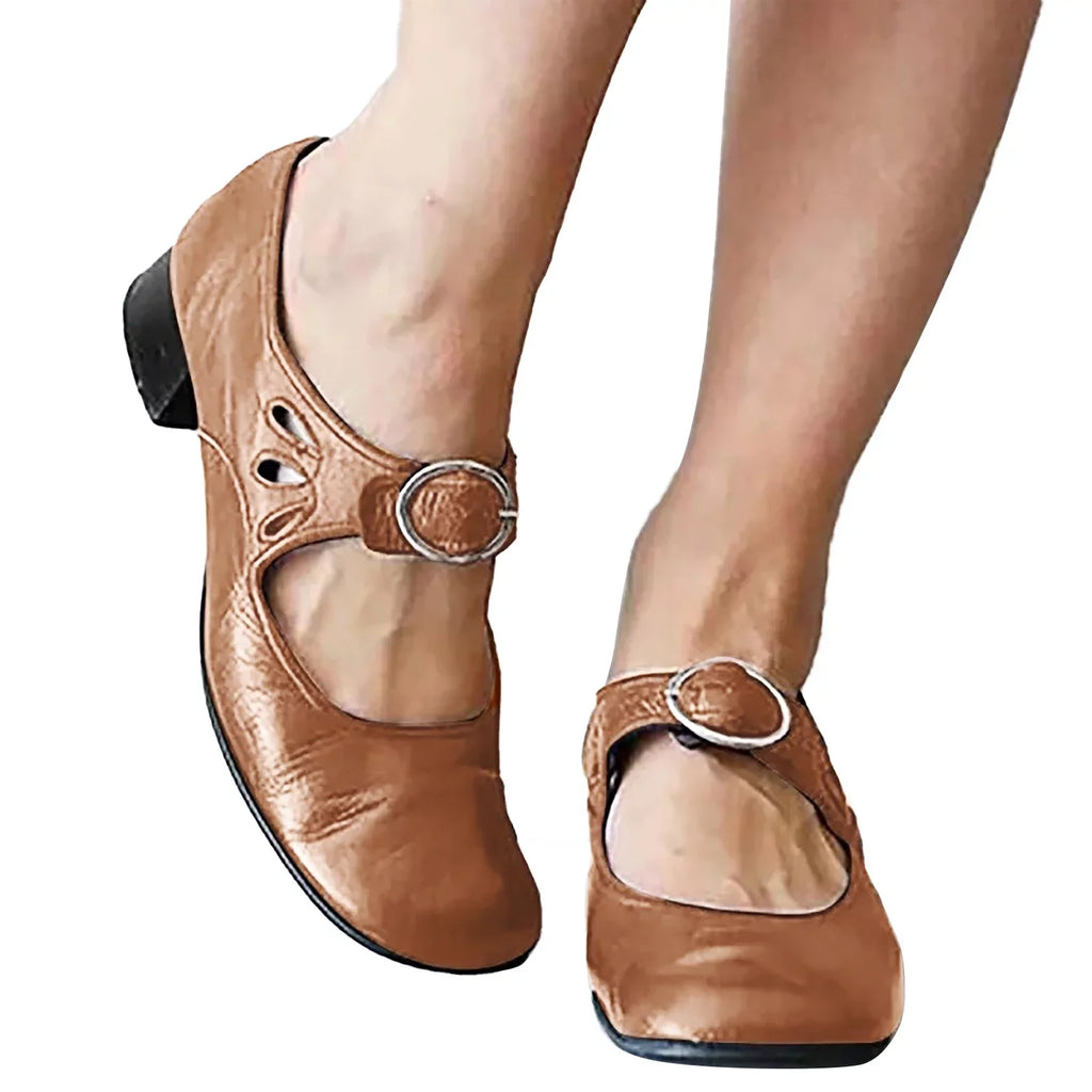 Seasons Leisure SZXZYGS Shoes Four Lazy Womens Solid Wide Breathable Cloth Strap Heels Buckle Round Dressy Women's Non Summer Casual Width Shoes Square Toe 2024 Easter Color Slip