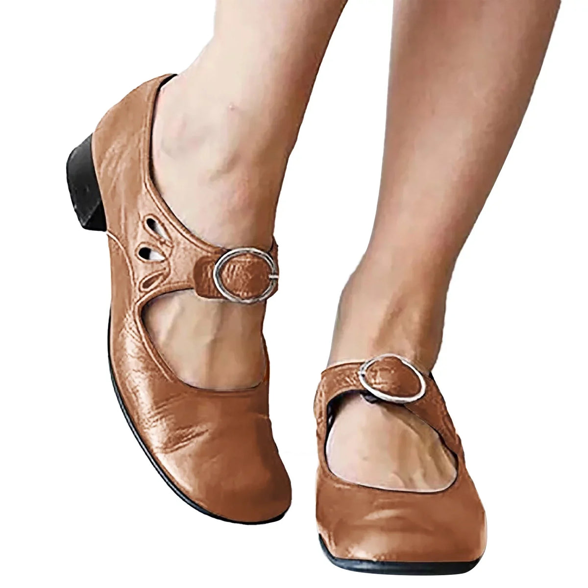 Seasons Leisure SZXZYGS Shoes Four Lazy Womens Solid Wide Breathable Cloth Strap Heels Buckle Round Dressy Women's Non Summer Casual Width Shoes Square Toe 2024 Easter Color Slip