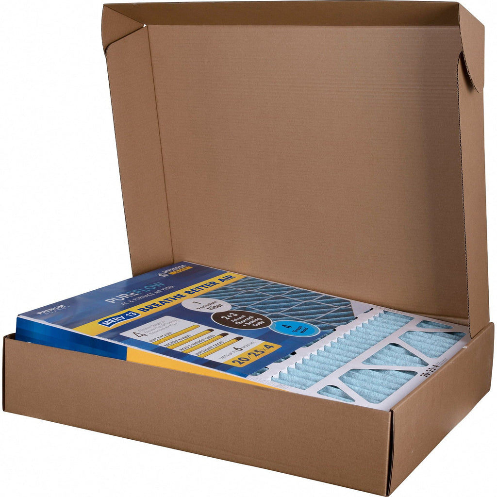 Furnace MERV-13 Home Air of Pack-of-2 Technology, PureFlow, Advanced 4 20x25x4, with Layers Filter Filtration