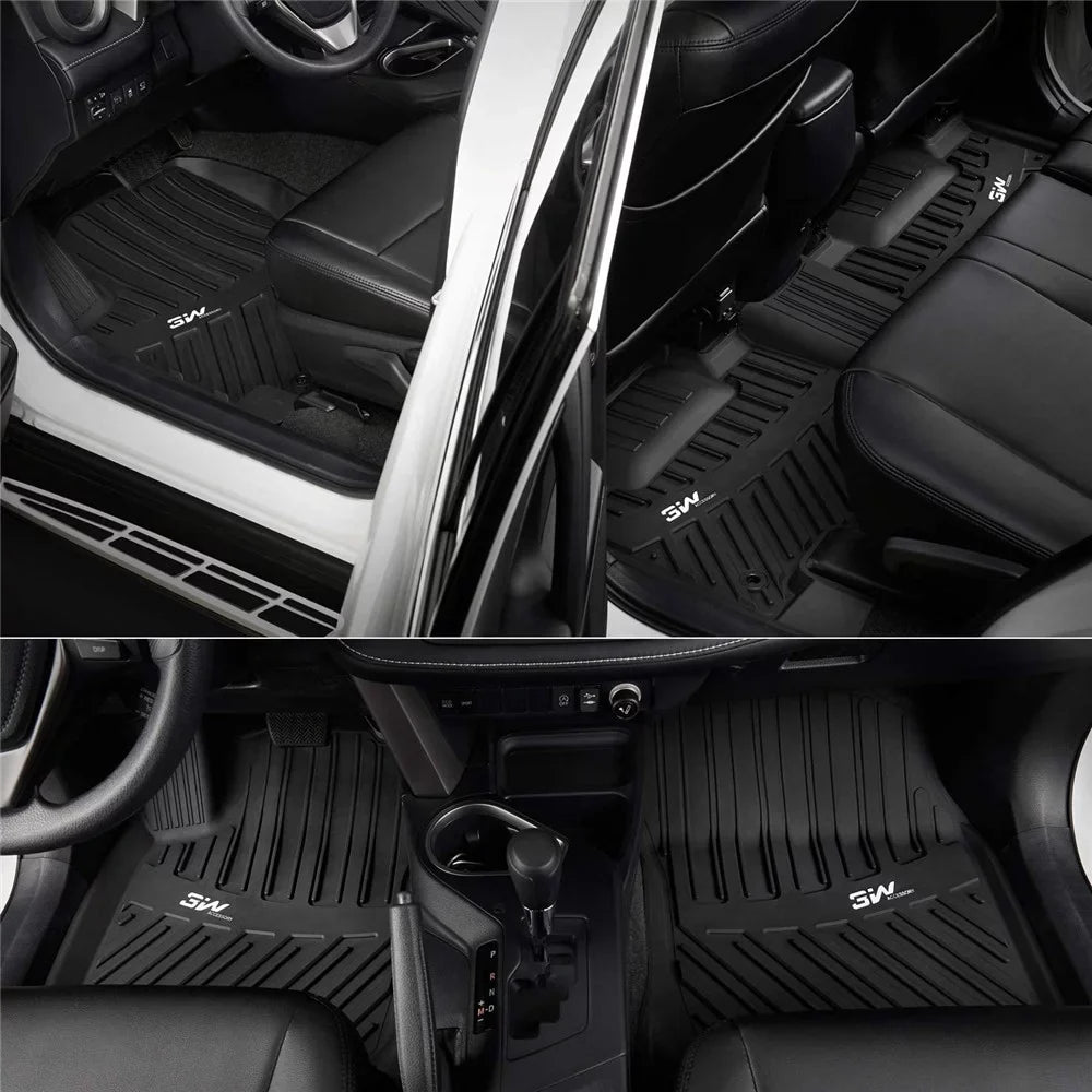 Liner Volkswagen (2018-2023),TPE Full Tiguan,1st Floor for & Tiguan Custom Volkswagen 2nd Mats for All Fit Car Floor Liners,Black 3W Row Weather Set