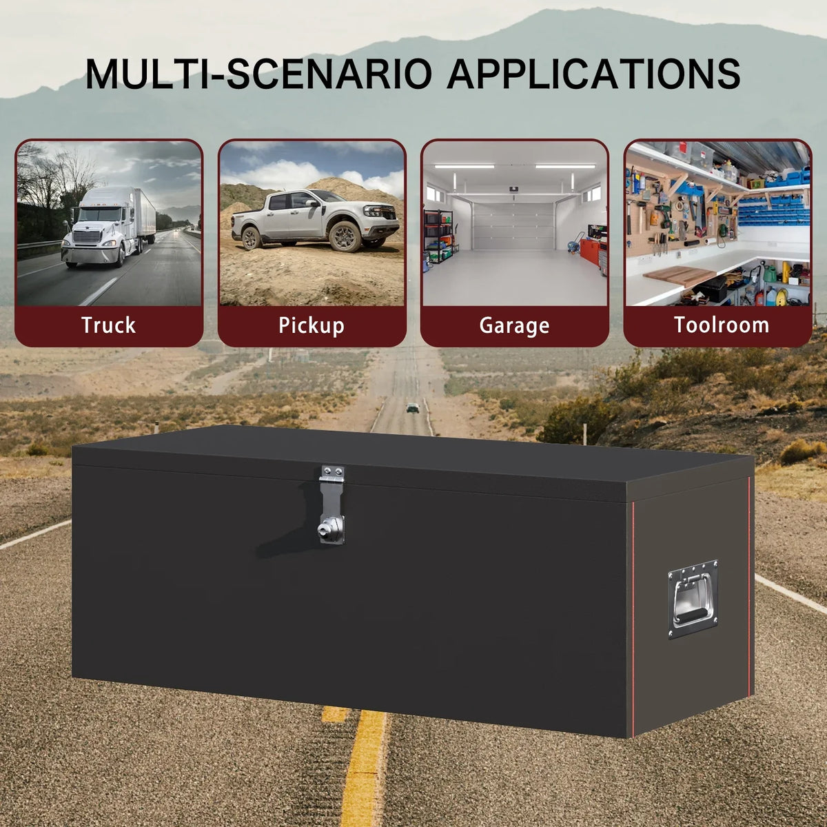 31" and - with Walnest Truck Lock Duty Black Tool Keys Box Steel Side Handle, Heavy