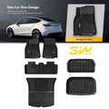 Mats Y for Mats Tesla Floor Mats Tesla Liner for Car Fit and Mats All-Weather Custom Trunk Floor For Black Mat 5-Seater TPE Set & 3W Model Storage and Model Tesla 2020-2023 Cargo Y Full