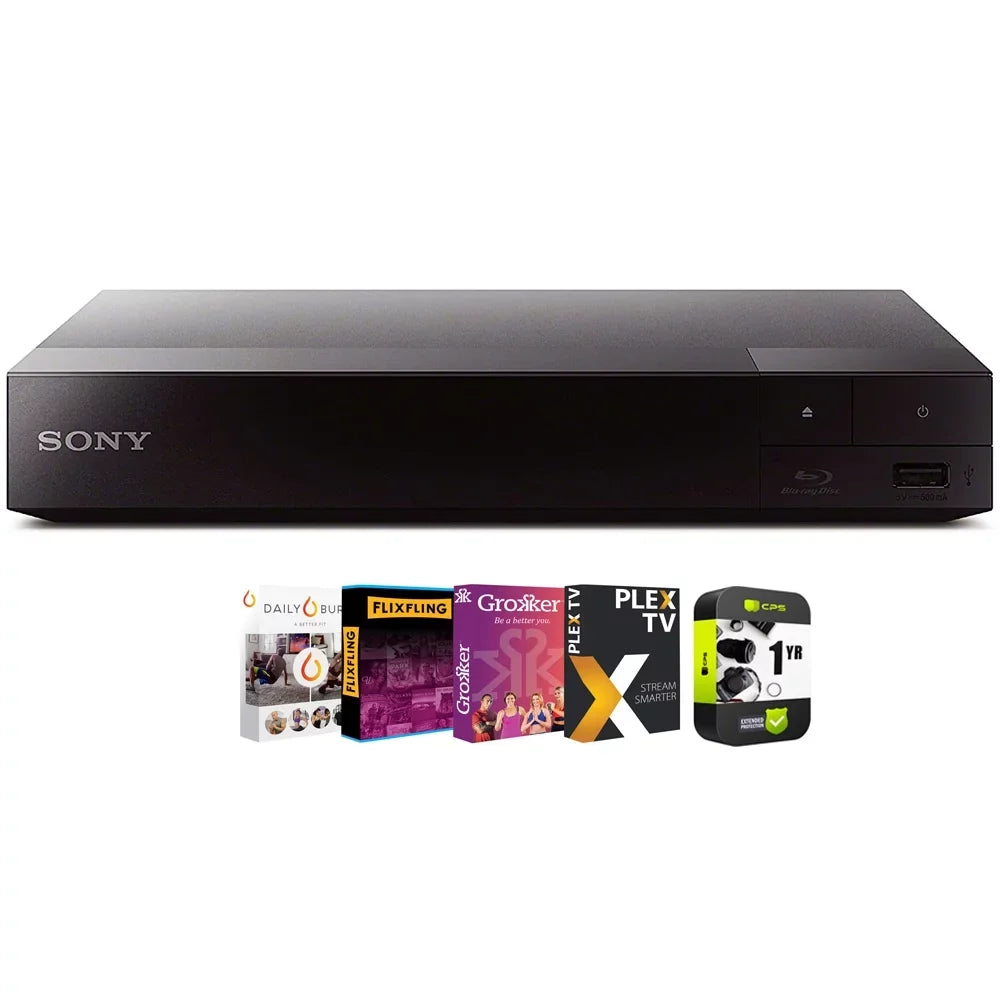 Tech Streaming Download for Bundle Digital WiFi Protection 2020 1 PC Movies Year Plan Disc with with Blu-Ray Extended BDPBX370 and Streaming USA Smart Player Premiere Sony Card