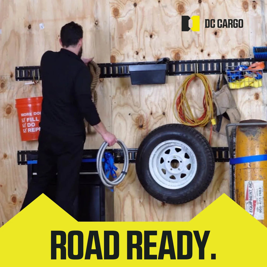 Rails Track Accessories Cargo E & 8' Tie Black Rails Kit Down Etrack DC Trailer