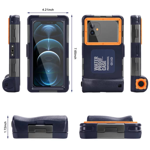 Surfing Professional Snorkeling Underwater Lanyard Diving to 6.9 Meizu Photo LCD all Protective Waterproof [15m/50ft] Inch Housing Up Case with UrbanX Video for Swimming M5c Phones And