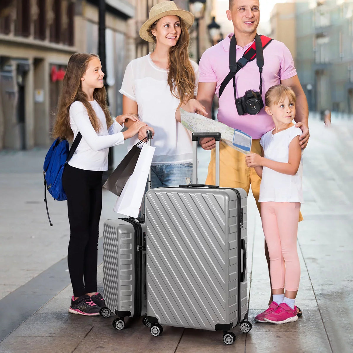 Luggage Sets Hardside Silver, Hikolayae - Piece Spinner TSA 5 Lock in