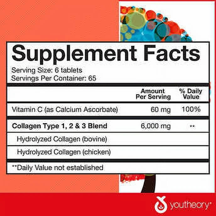 2) Formula, Advanced Tablets youtheory OF 390 Collagen (PACK