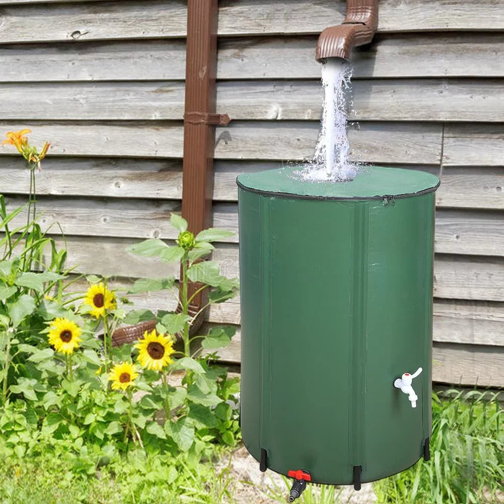 Gallon Downspout Rainwater Barrel, Storage 100 Tank, UBesGoo Rain System Water Collection Portable Collapsible