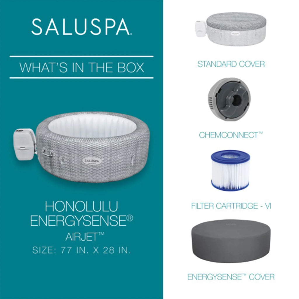 SaluSpa Spa AirJet Hot Honolulu Coleman 6-Pack Bestway with Tub Seat