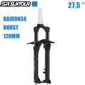 Suspension Bicycle SUNTOUR 27.5" (Manual) 110X15mm) Air Travel Tapered (BOOST: Fork RAIDON34 MTB 120mm SR