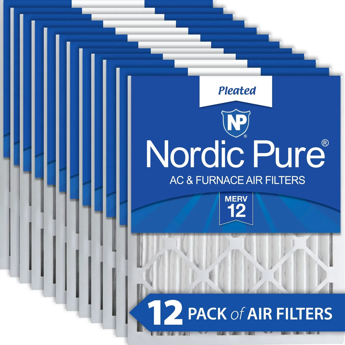 Pleated Nordic Air 12 12 Pack 18x25x2 MERV Pure Filters