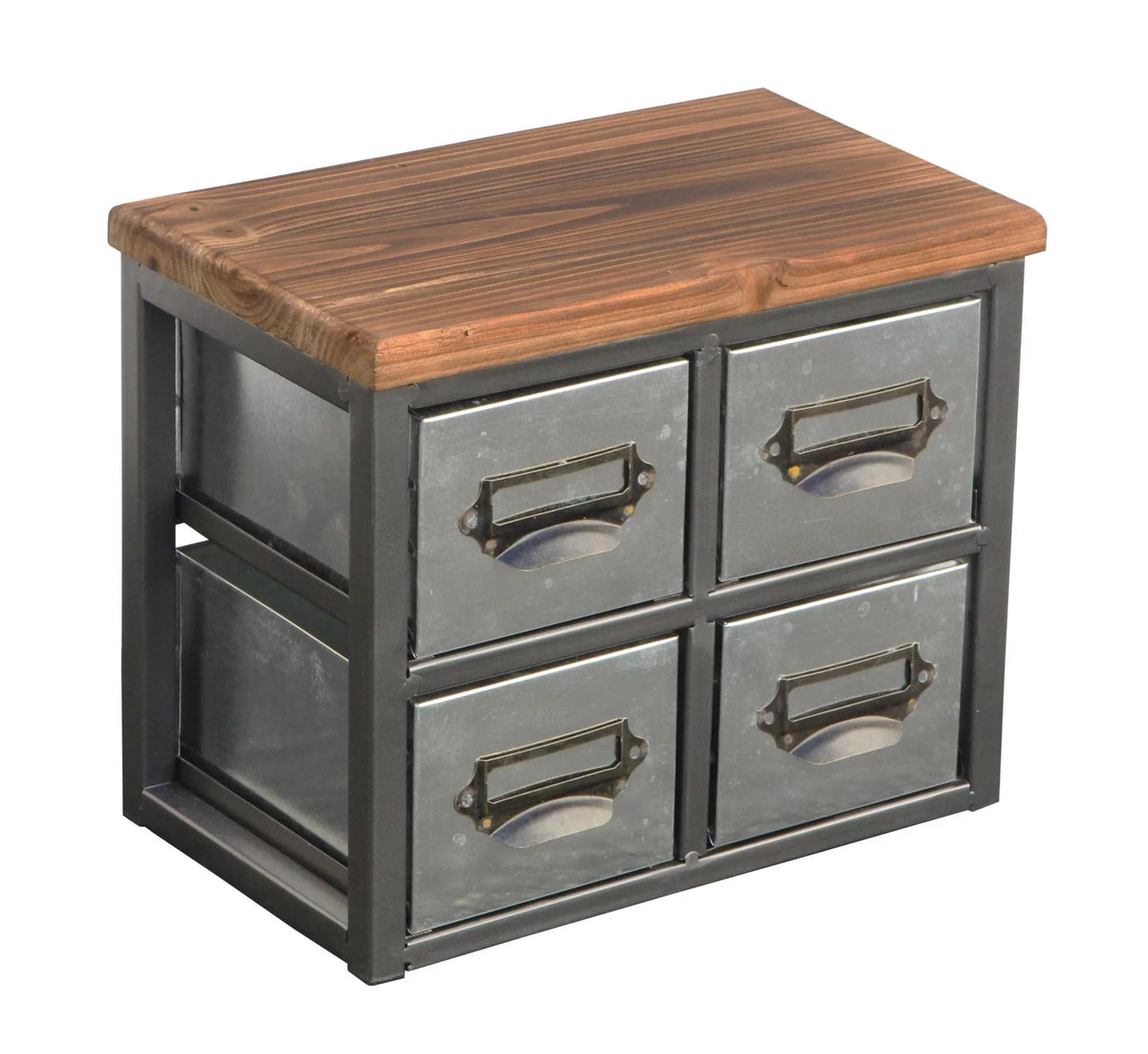 Vertical Organizer Drawer Top 4627 Frame & Wood Short Handle Galvanized - Metal Label Cheungs Scoop 4 with