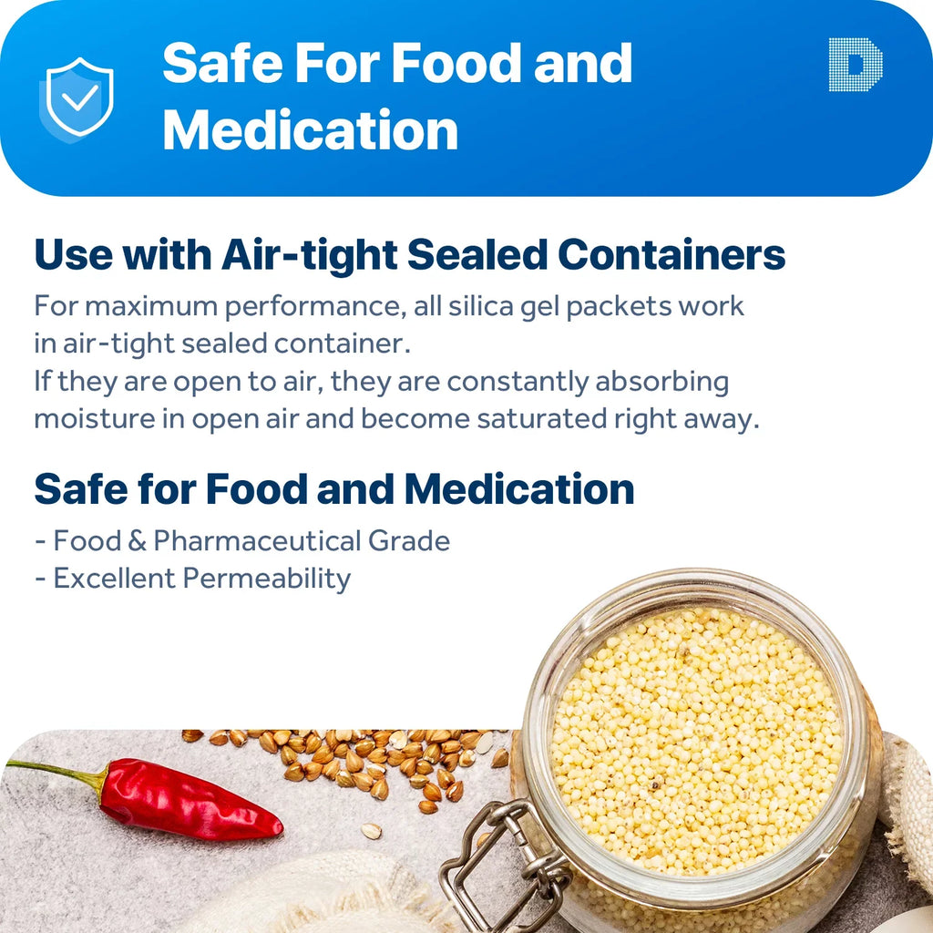 Premium Desiccant Gram [600 Rechargeable 2 Paper Packs] & Packets "Dry - Compliant) (FDA Dry" Gel Dehumidifiers Silica