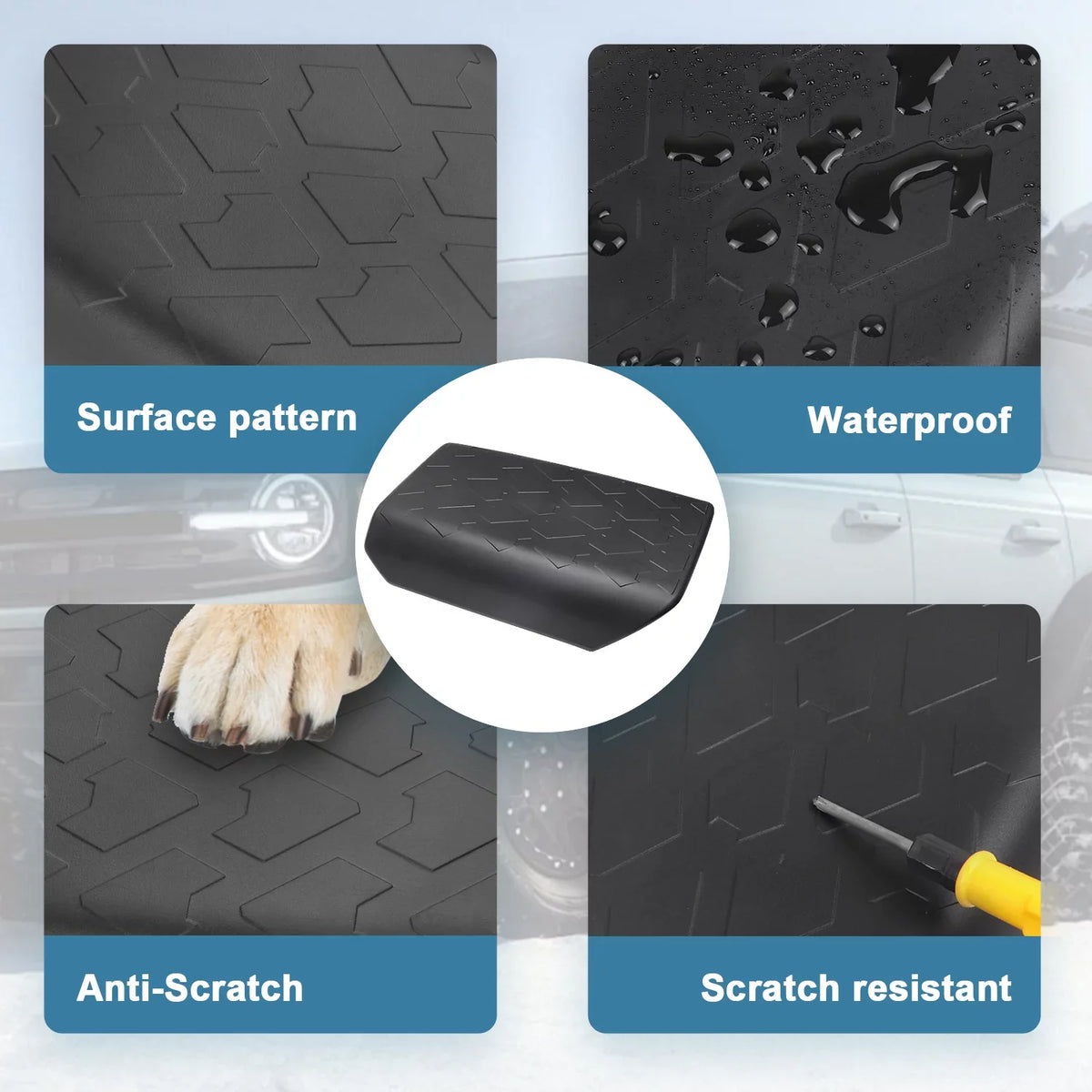Armrest MFC Console Bronco Armrest 2 Cushion / 4 Ford 2021-2023 Cover Center Waterproof For Doors