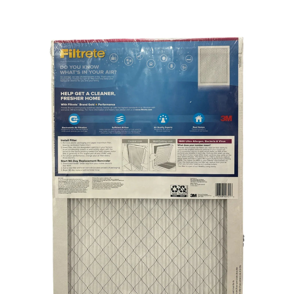 Pack) (1600 Allergen Bacteria Virus & MPR), 2X Filter Ultra Filtrete (4 14x25x1