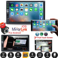 Touch and Reverse Support HD And ios Screen Android Bluetooth Mirror Camera System) Double 7" Link(Both with Car Stereo Radio Din