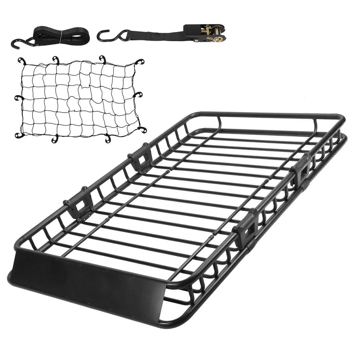 Rack Universal Duty Luggage Hook Carrier Elastic Rack Top Net Roof with Capacity Holder iMounTEK Strap 63x39x6.3in, 220lbs Heavy Basket Black Cargo Car Cargo