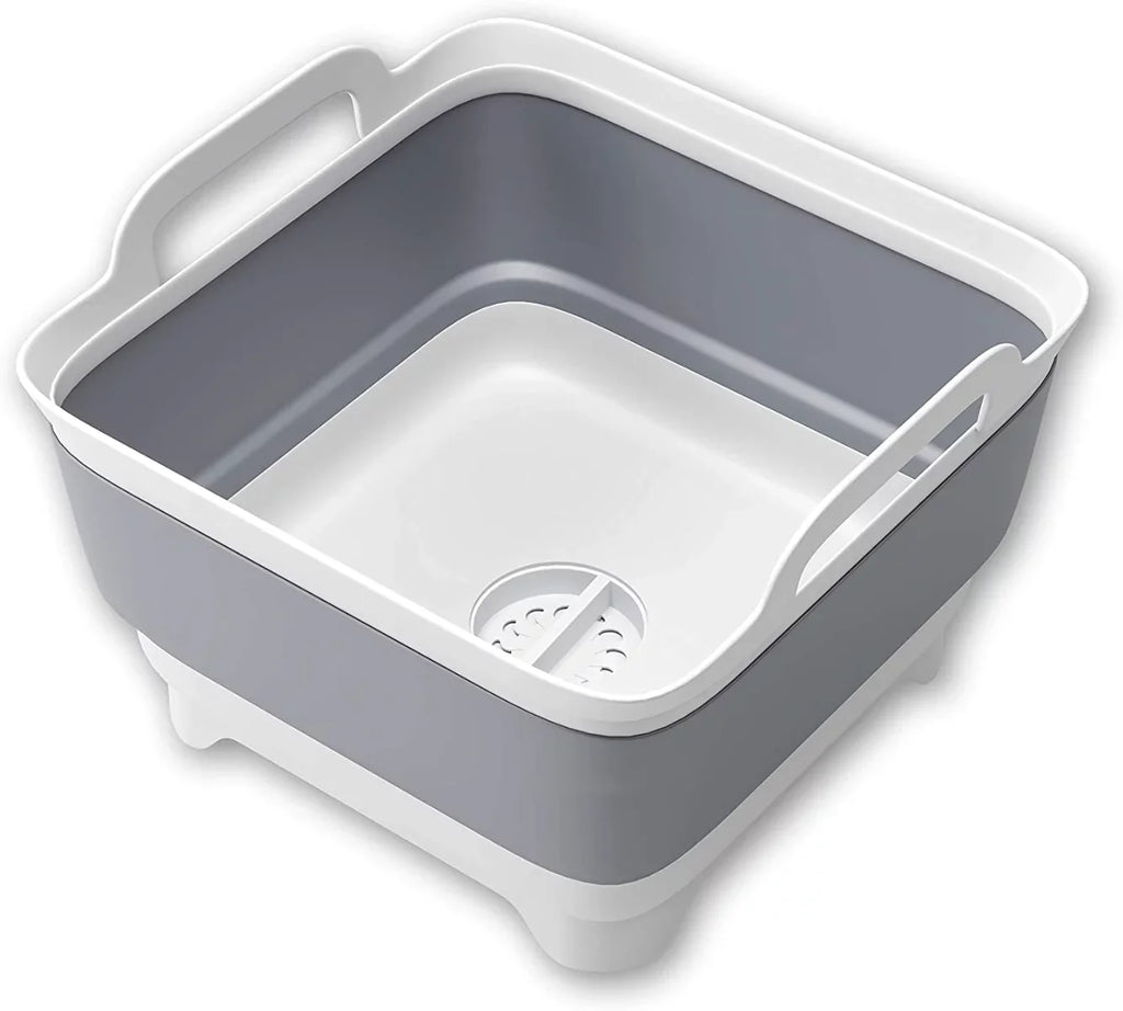 with Sink,Folding 2.4 Collapsible Tub,Washing Plug(Gray) Gal(9L) Laundry Basin Portable Imoment Dish Draining Tub