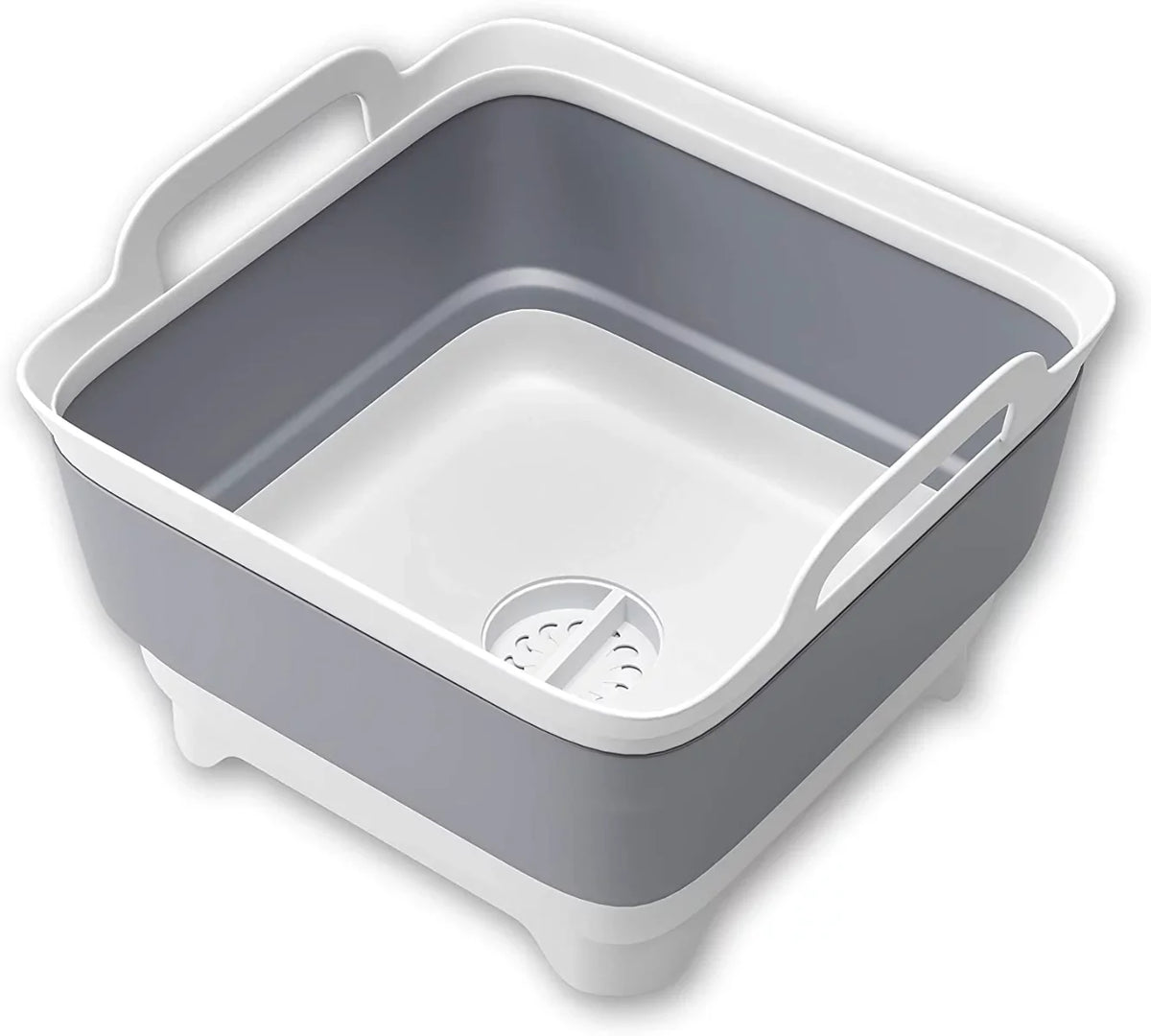 with Sink,Folding 2.4 Collapsible Tub,Washing Plug(Gray) Gal(9L) Laundry Basin Portable Imoment Dish Draining Tub