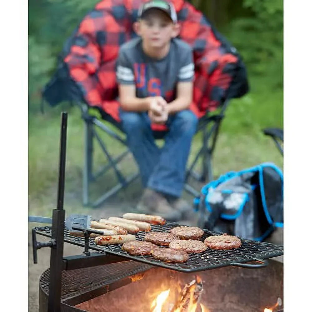 Over Gear Guide Open Height Pit, Bag Campfire Fire Grill or w/Canvas Adjustable Fire Carry Swivel