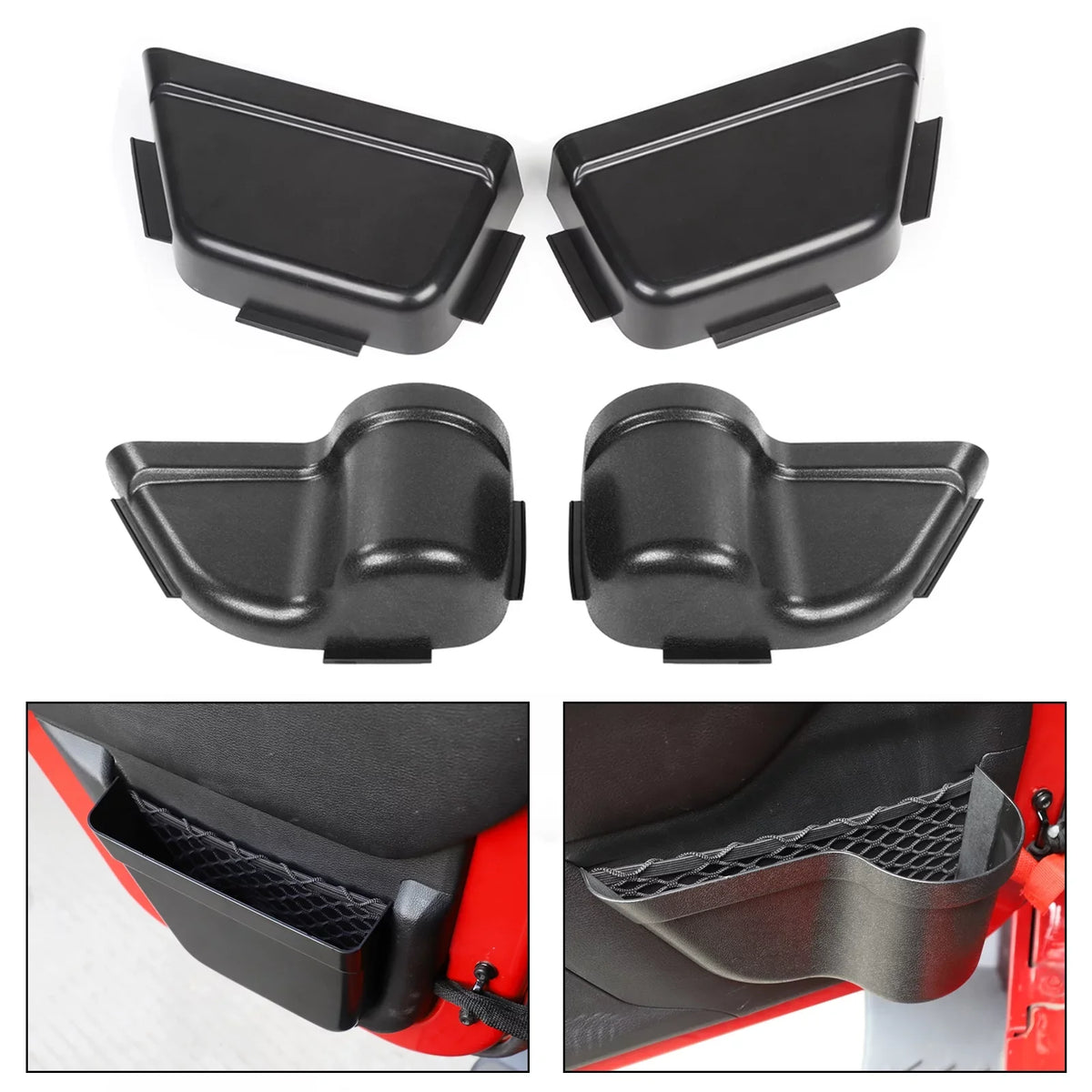Rear 11-17 Wrangler For Box Front Organizer JK Door Pocket Storage & Net