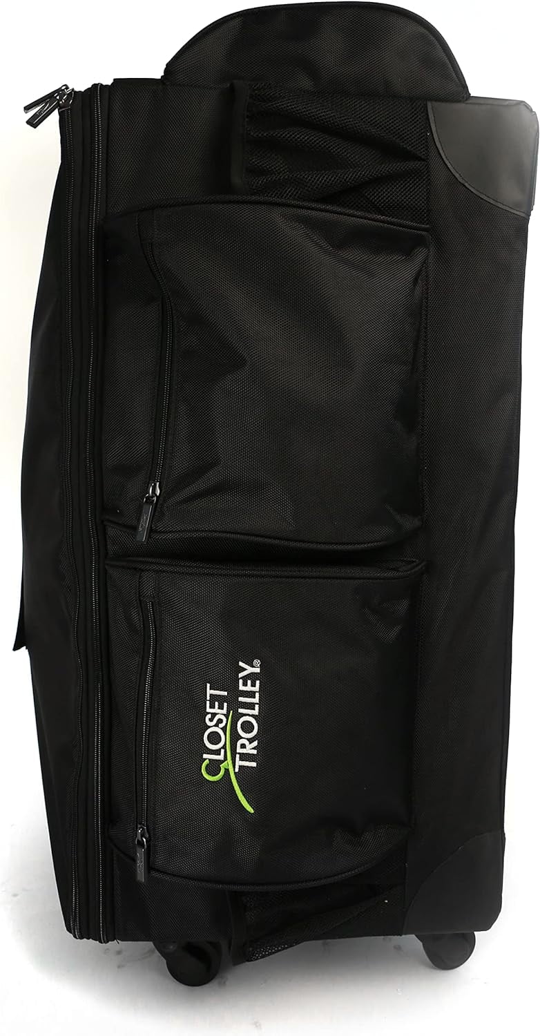 w/No-Lean Rolling Bag BLACK Collapsible Garment - Rack YFbiubiulife Dance