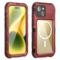 Full Built-in Protector,Underwater Protection Sturdy Pro Screen Lens Case iPhone with 15 for for Pro, Full-Body and iPhone Camera Dustproof 15 Cover Shockproof Waterproof Sealed Red
