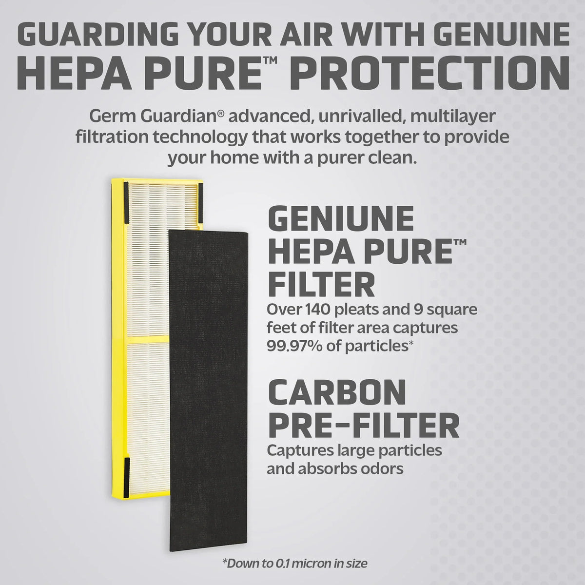 Replacement Air 4-Pack, for HEPA B Purifiers, Genuine Filter FLT48254PK Pure GermGuardian Filter